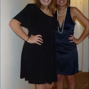 Dark blue satin dress